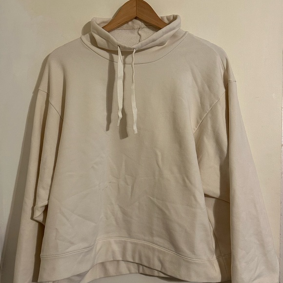 Madewell MWL Ribbed Funnelneck Sweatshirt in Cream - Picture 3 of 7